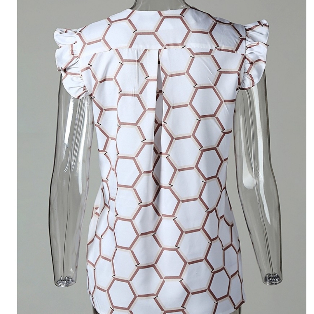 👄HP👄New V-Neck Ruffle Casual Shirt - Picture 6 of 7